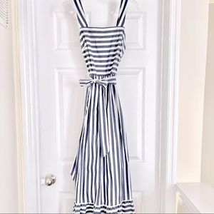 A New Day striped maxi sundress, blue and white, size s